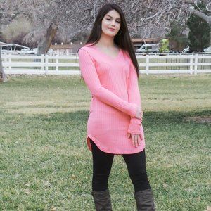 Pink Zenana Tunic Sweater